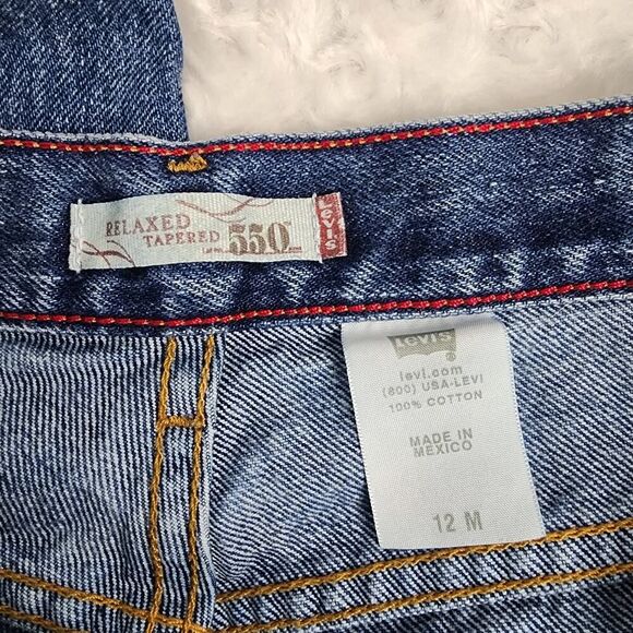 Vintage Levi's 550 Relaxed Tapered Jeans Blue Size 12 - Picture 3 of 10